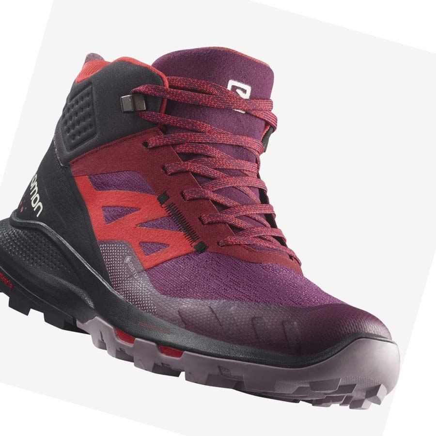 Salomon WoOUTPULSE MID GORE-TEX Túracipő Női Lila | HU 2840SGL